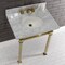 Kingston Brass KVPB30MOQ7 30-Inch Carrara Marble Console Sink, Marble White/Brushed Brass KVPB30MOQ7 - alternate 3